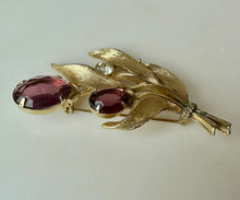 Load image into Gallery viewer, Vintage Emmons Flower Purple &amp; Clear Rhinestone Brooch Pin (2.75")
