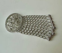 Load image into Gallery viewer, Vintage Sarah Cov Silvertone Chain Waterfall Brooch Pin (4&quot;)
