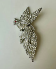 Load image into Gallery viewer, Vintage Rhinestone Pave Huge Bird Brooch Pin As-Is (4&quot;)
