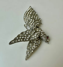 Load image into Gallery viewer, Vintage Rhinestone Pave Huge Bird Brooch Pin As-Is (4")
