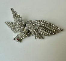 Load image into Gallery viewer, Vintage Rhinestone Pave Huge Bird Brooch Pin As-Is (4&quot;)

