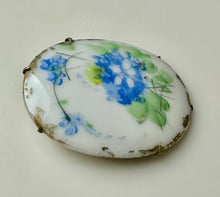 Load image into Gallery viewer, Vintage Hand Painted Floral Porcelain Brooch Pin (2.5")
