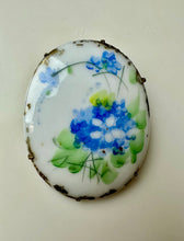 Load image into Gallery viewer, Vintage Hand Painted Floral Porcelain Brooch Pin (2.5")
