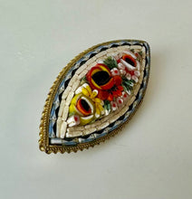 Load image into Gallery viewer, Vintage Italian Millefiori Micro Mosaic Floral Brooch Pin (2")
