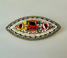 Load image into Gallery viewer, Vintage Italian Millefiori Micro Mosaic Floral Brooch Pin (2")
