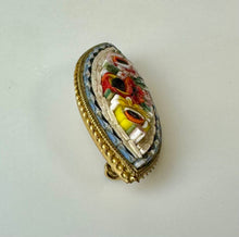 Load image into Gallery viewer, Vintage Italian Millefiori Micro Mosaic Floral Brooch Pin (2")
