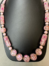 Load image into Gallery viewer, Vintage Murano Wedding Cake Pink Venetian Glass Bead Necklace (23&quot;)
