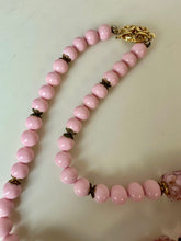 Load image into Gallery viewer, Vintage Murano Wedding Cake Pink Venetian Glass Bead Necklace (23&quot;)
