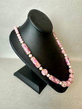 Load image into Gallery viewer, Vintage Murano Wedding Cake Pink Venetian Glass Bead Necklace (23&quot;)
