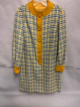 Load image into Gallery viewer, Ladies Vintage Florence Walsh New York Gold/Blue Dress Size 12
