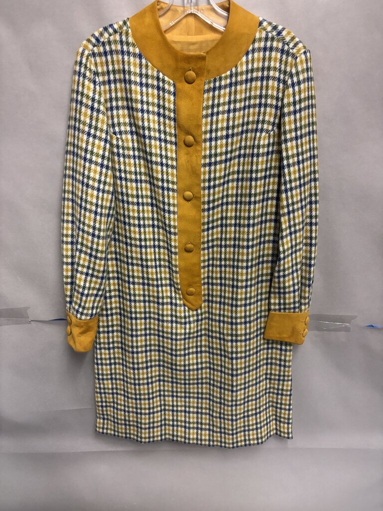 Ladies Vintage Florence Walsh New York Gold/Blue Dress Size 12
