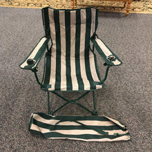 Load image into Gallery viewer, Green Stripped Folding Camp Armed Chair with Carring Case (35x31)
