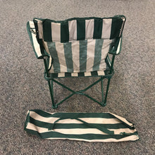 Load image into Gallery viewer, Green Stripped Folding Camp Armed Chair with Carring Case (35x31)
