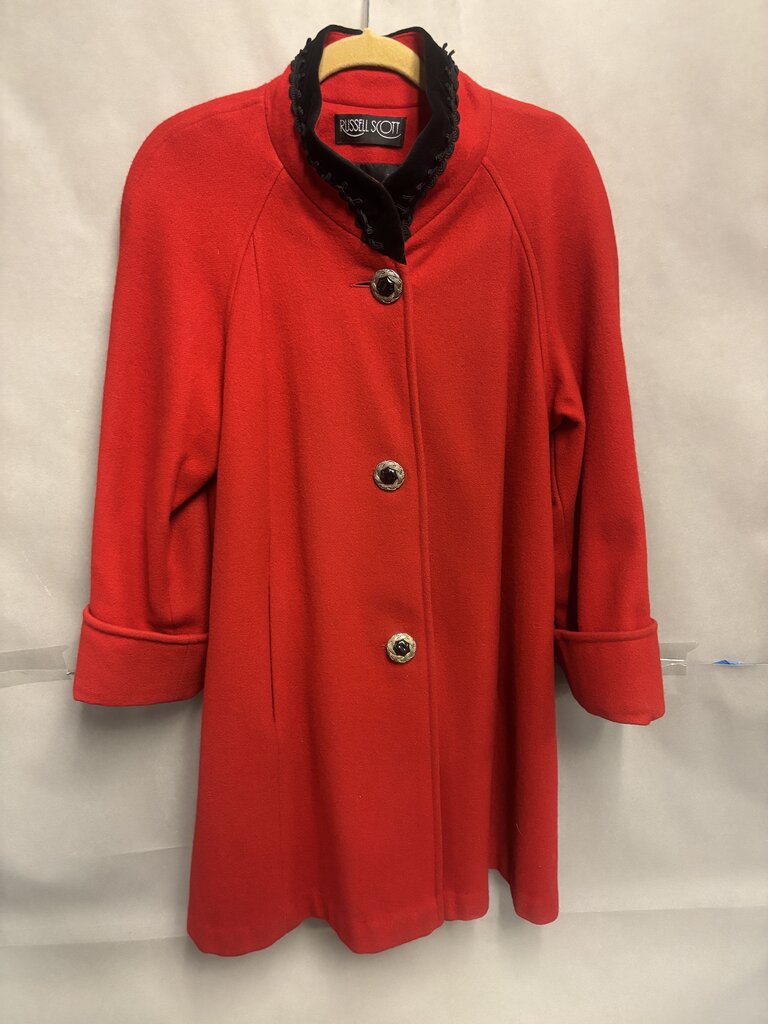 Russell Scott Wool Red Button Up Jacket