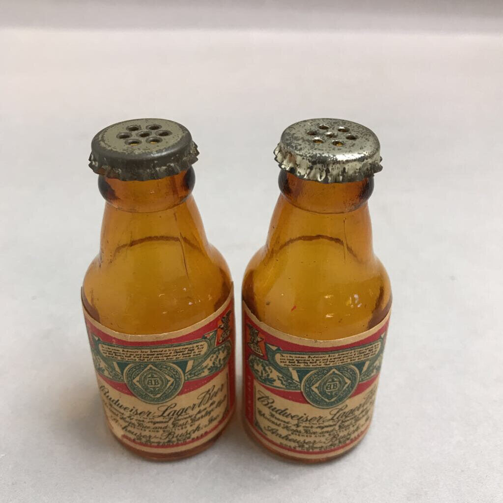 Vintage Budweiser Beer Bottle Salt & Pepper Shakers (3