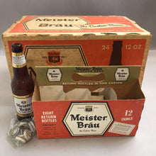 Load image into Gallery viewer, Vintage Meister Brau Beer Bottles and Case Super 8 Packs 15 Bottles
