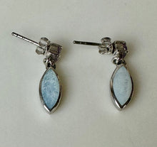 Load image into Gallery viewer, Sterling Amethyst Larimar Drop Earrings (1&quot;)
