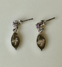 Load image into Gallery viewer, Sterling Amethyst Larimar Drop Earrings (1&quot;)
