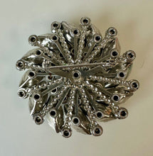 Load image into Gallery viewer, Vintage Gray &amp; Black Rhinestone Flower Brooch Pin (2&quot;)
