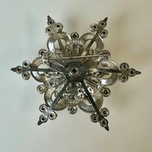 Load image into Gallery viewer, Vintage Gray &amp; Clear Rhinestone Snowflake Brooch Pin (2&quot;)
