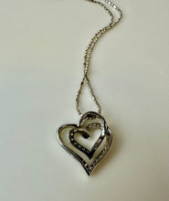 Load image into Gallery viewer, Sterling Cubic Zirconia Heart Pendant on 18" Chain

