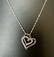 Load image into Gallery viewer, Sterling Cubic Zirconia Heart Pendant on 18" Chain
