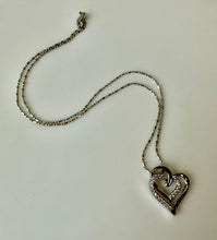 Load image into Gallery viewer, Sterling Cubic Zirconia Heart Pendant on 18" Chain
