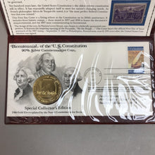 Load image into Gallery viewer, US Constitution Bicentennial FDC &amp; 90% Silver Coin Postal Commemorative Society
