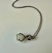 Load image into Gallery viewer, Vintage Sterling Lucite Ice Cube in Tongs Pendant on 16&quot; Chain
