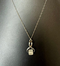 Load image into Gallery viewer, Vintage Sterling Lucite Ice Cube in Tongs Pendant on 16&quot; Chain
