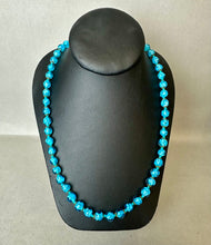 Load image into Gallery viewer, Vintage Blue Venetian Glass Bead 22&quot; Necklace &amp; 1&quot; Clip Earrings Set
