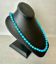 Load image into Gallery viewer, Vintage Blue Venetian Glass Bead 22&quot; Necklace &amp; 1&quot; Clip Earrings Set

