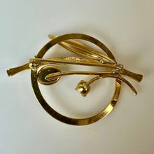 Load image into Gallery viewer, Vintage CR &amp; Co Gold Filled Jade Pearl Bamboo Circle Brooch Pin (2&quot;)
