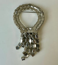 Load image into Gallery viewer, Vintage Clear Rhinestone Waterfall Brooch Pin (3")
