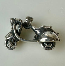 Load image into Gallery viewer, Vintage Sterling Vespa Scooter Pendant w/ Moveable Wheels (1.25")
