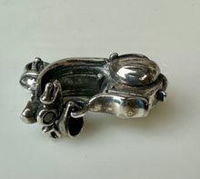 Load image into Gallery viewer, Vintage Sterling Vespa Scooter Pendant w/ Moveable Wheels (1.25")
