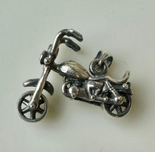 Load image into Gallery viewer, Vintage Sterling Motorcycle Chopper Pendant w/ Moveable Wheel (1")
