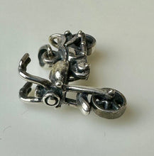 Load image into Gallery viewer, Vintage Sterling Motorcycle Chopper Pendant w/ Moveable Wheel (1")
