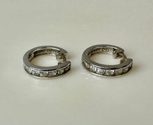 Load image into Gallery viewer, Sterling Cubic Zirconia Hoop Earrings
