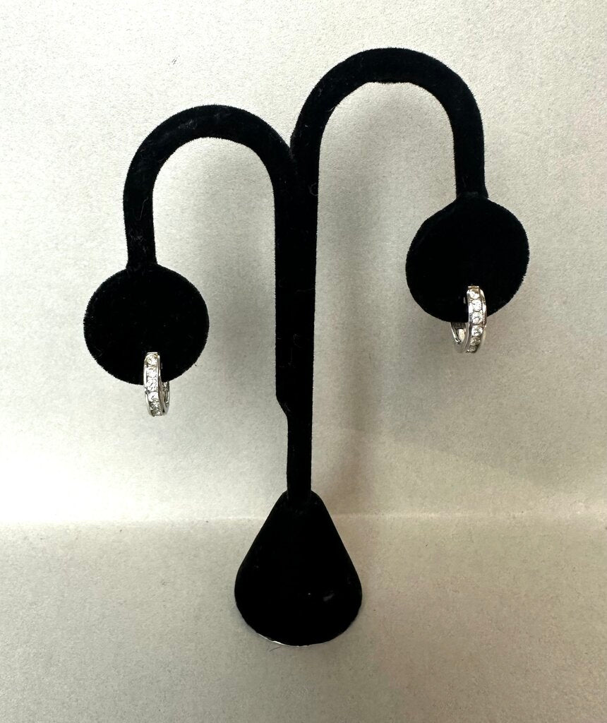 Sterling Cubic Zirconia Hoop Earrings
