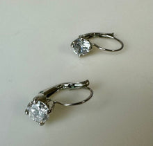 Load image into Gallery viewer, Sterling Round Cubic Zirconia Drop Earrings
