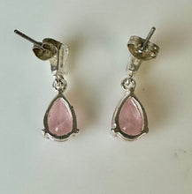 Load image into Gallery viewer, Sterling Pink Cubic Zirconia Drop Earrings
