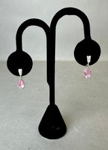 Load image into Gallery viewer, Sterling Pink Cubic Zirconia Drop Earrings
