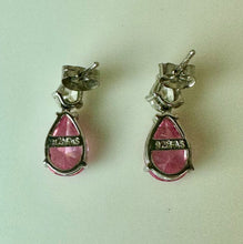 Load image into Gallery viewer, Sterling Pink Cubic Zirconia Drop Earrings
