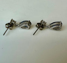 Load image into Gallery viewer, Sterling Cubic Zirconia Simulated Sapphire Drop Earrings
