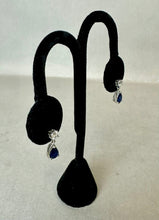 Load image into Gallery viewer, Sterling Cubic Zirconia Simulated Sapphire Drop Earrings
