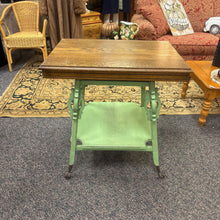 Load image into Gallery viewer, Oak / Green Clawfoot Table (29x30x22)

