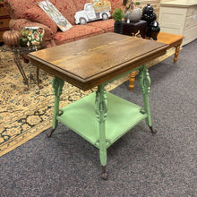 Load image into Gallery viewer, Oak / Green Clawfoot Table (29x30x22)
