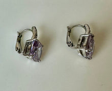 Load image into Gallery viewer, Sterling Amethyst Cubic Zirconia Earrings
