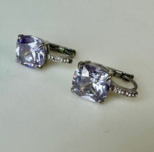 Load image into Gallery viewer, Sterling Amethyst Cubic Zirconia Earrings
